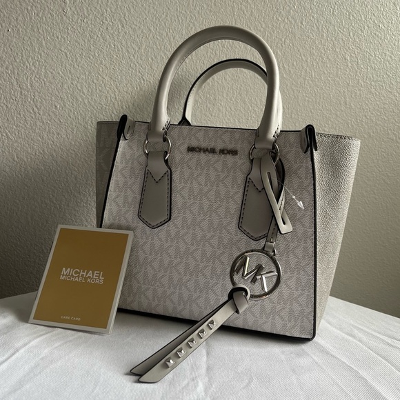 MICHAEL KORS-NWT Small Satchel and Cross body Bag Style Kris Opt/Allum - Picture 1 of 7